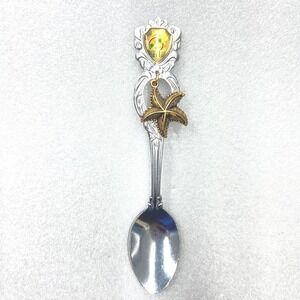 Unbranded Souvenir Spoon Unisex OS Silver Gold Excellent Starfish Puerto Rico
